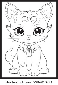 170+ Cute Cat Coloring Pages 176