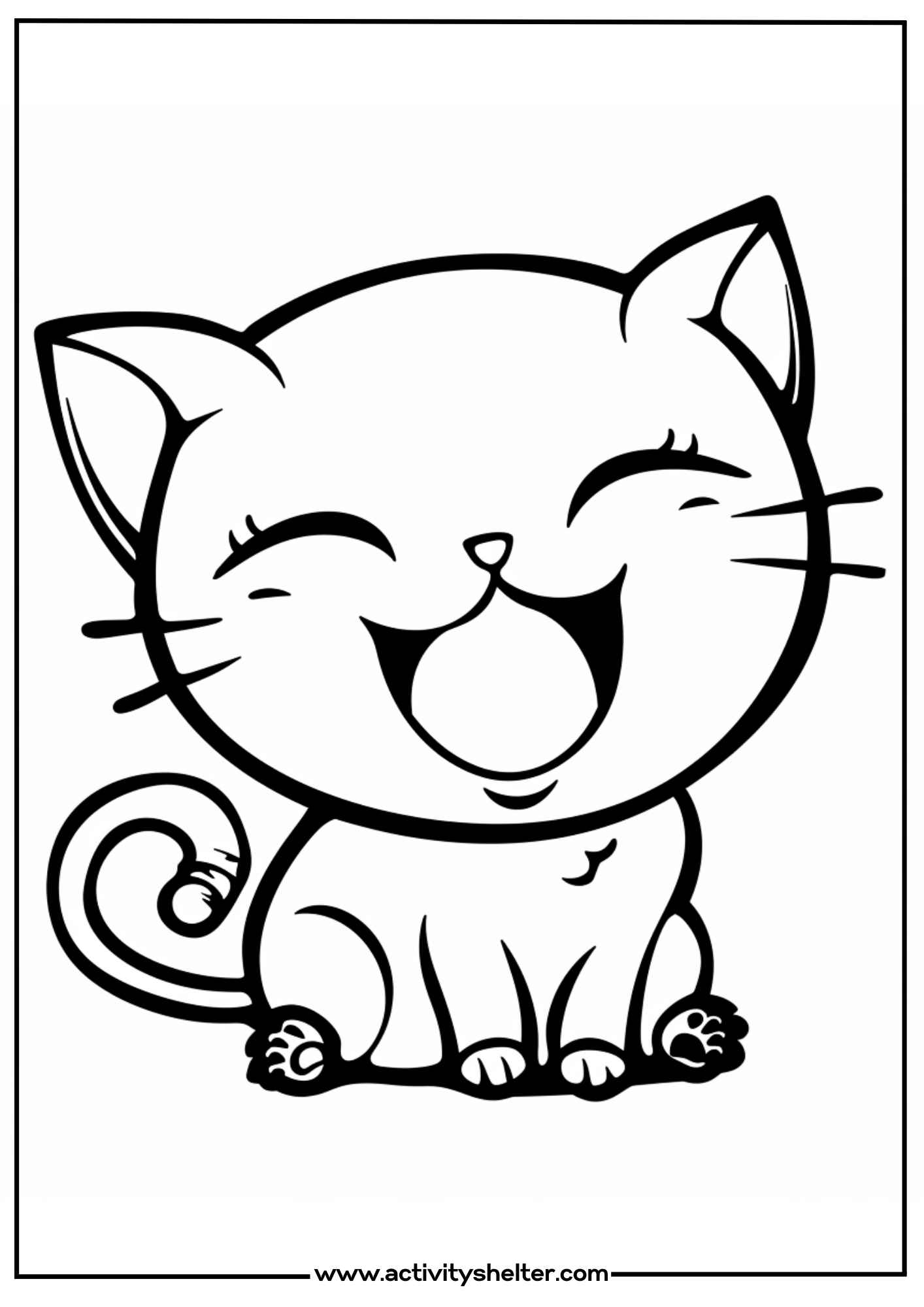 170+ Cute Cat Coloring Pages 20