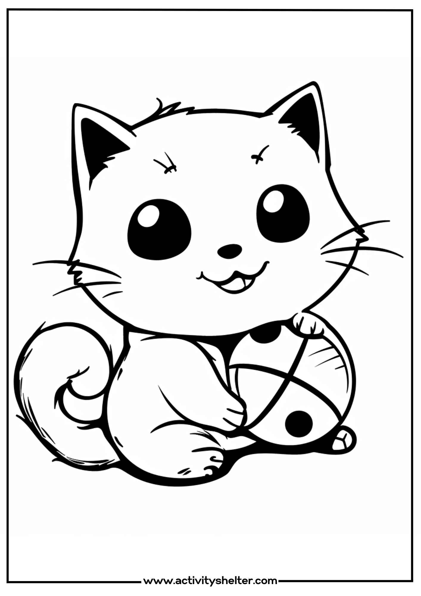 170+ Cute Cat Coloring Pages 21