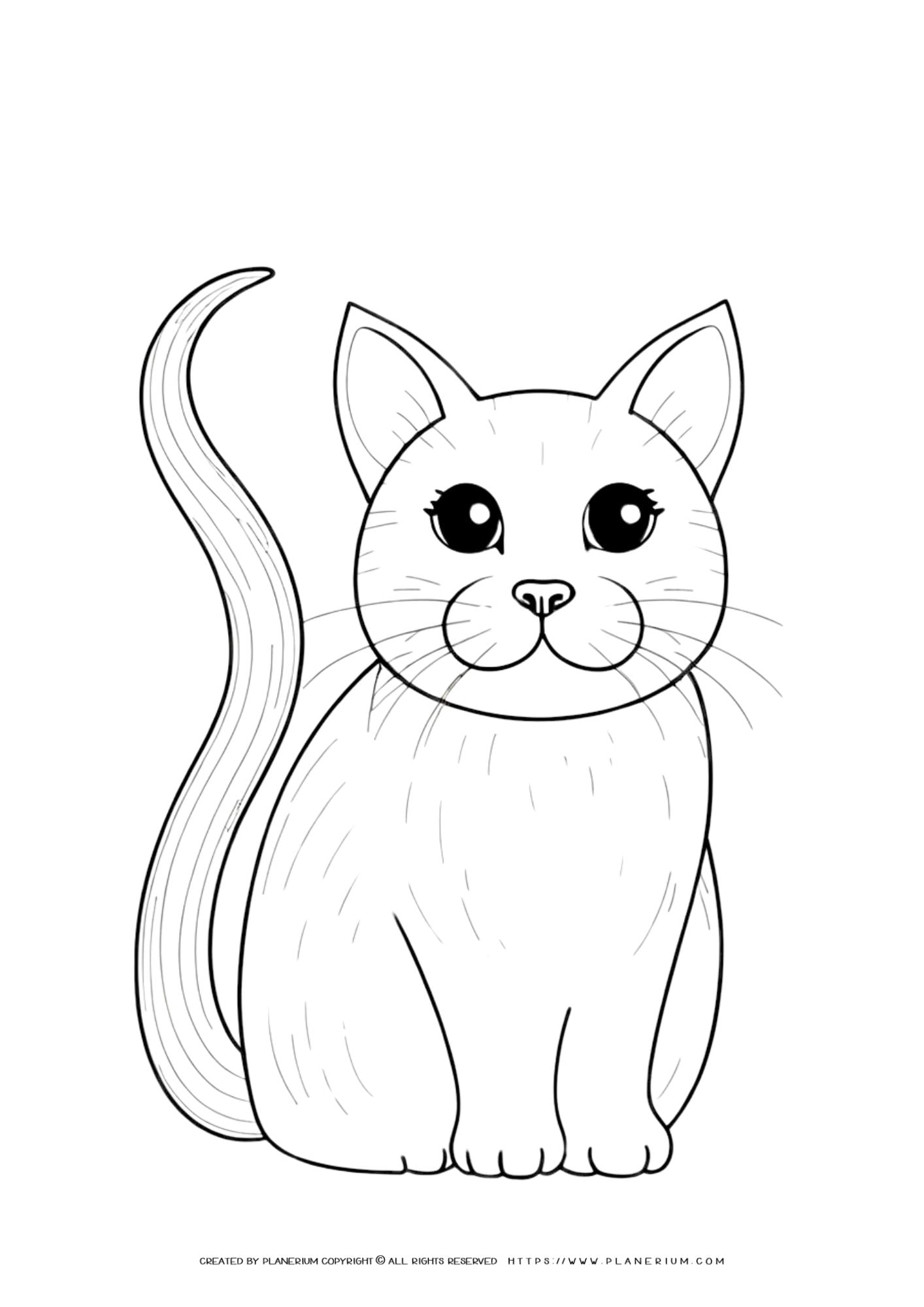 170+ Cute Cat Coloring Pages 22