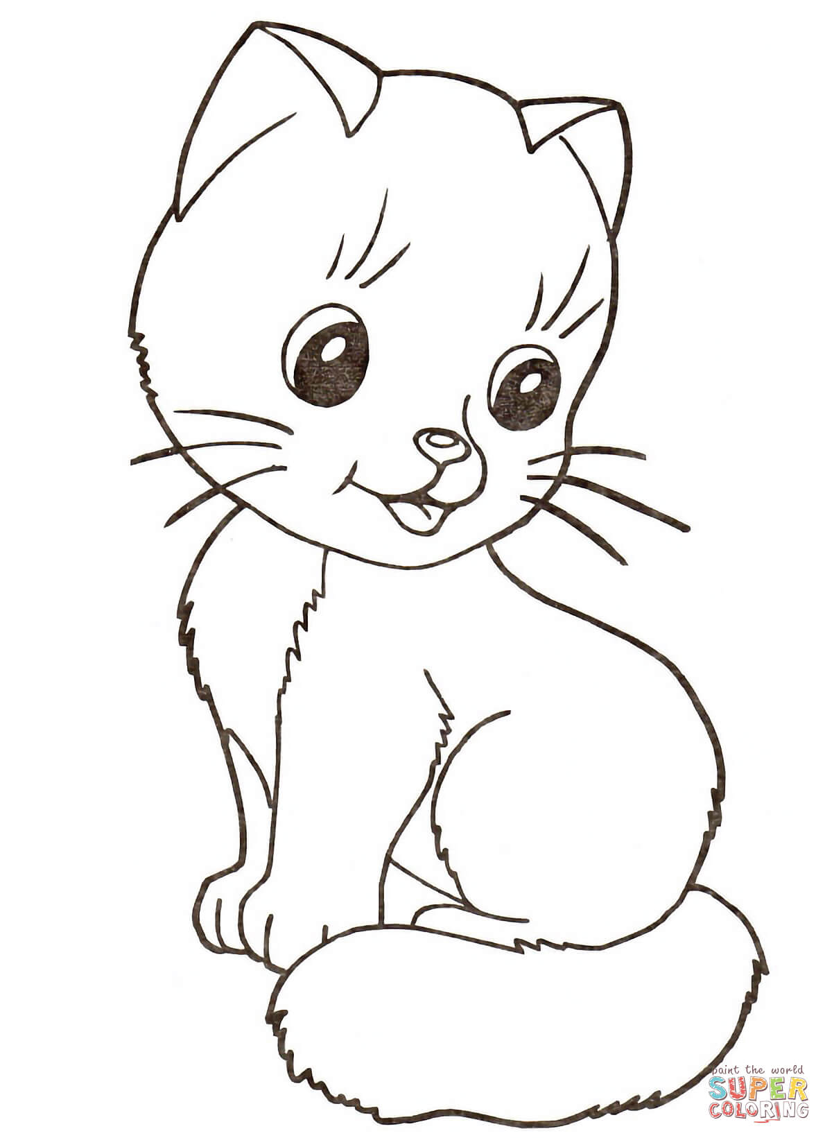 170+ Cute Cat Coloring Pages 30