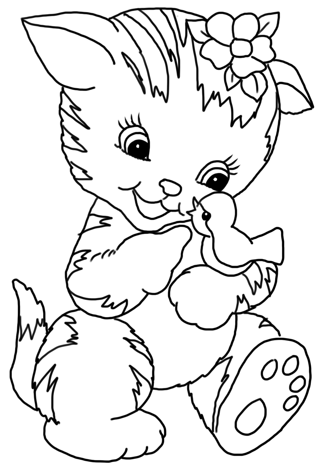 170+ Cute Cat Coloring Pages 35