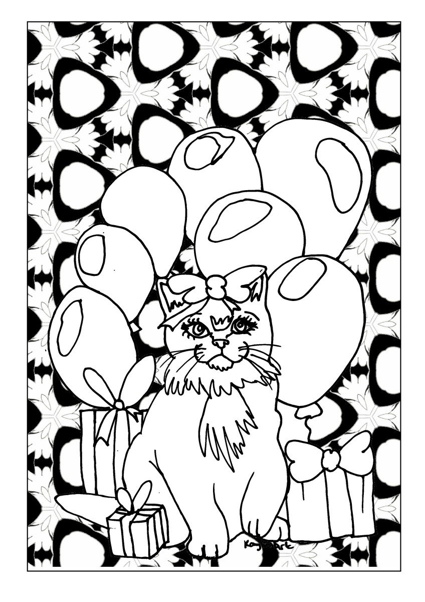 170+ Cute Cat Coloring Pages 47