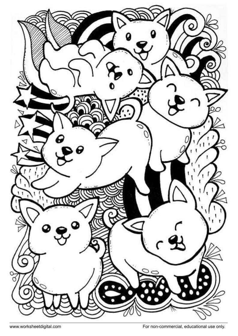 170+ Cute Cat Coloring Pages 50