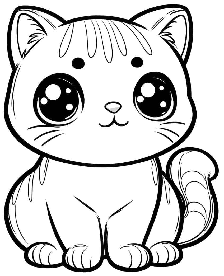 170+ Cute Cat Coloring Pages 51