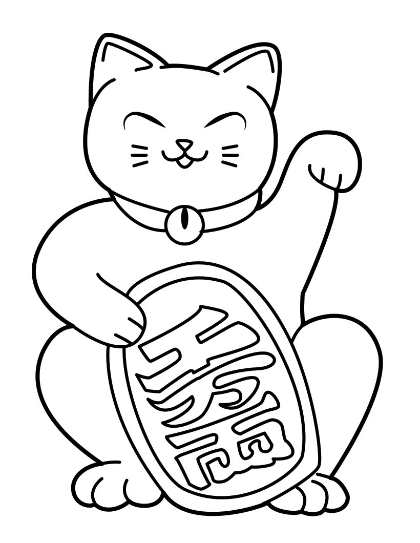 170+ Cute Cat Coloring Pages 52