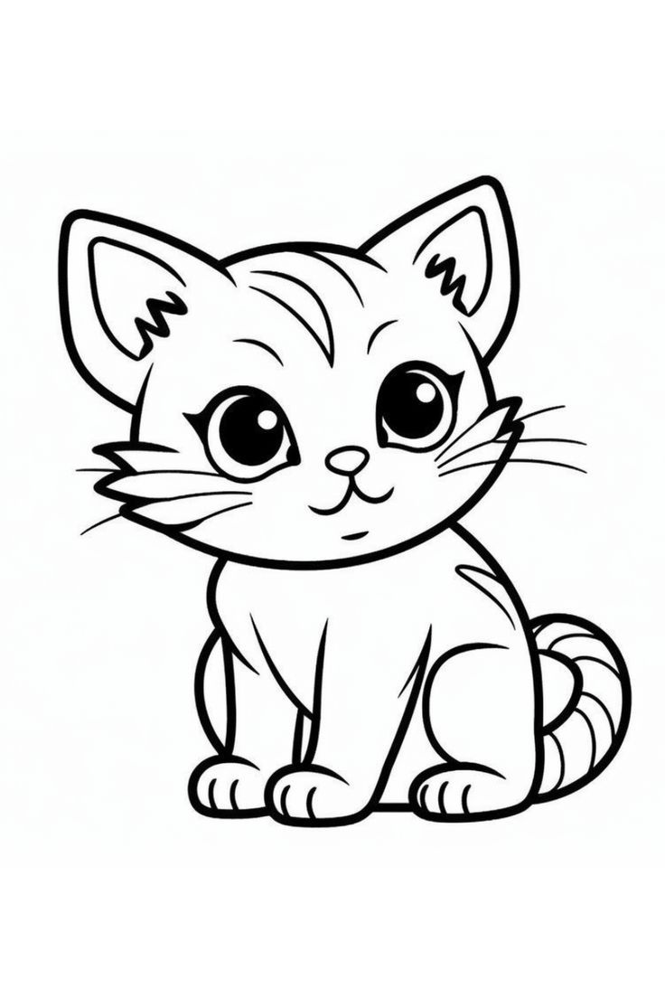 170+ Cute Cat Coloring Pages 53