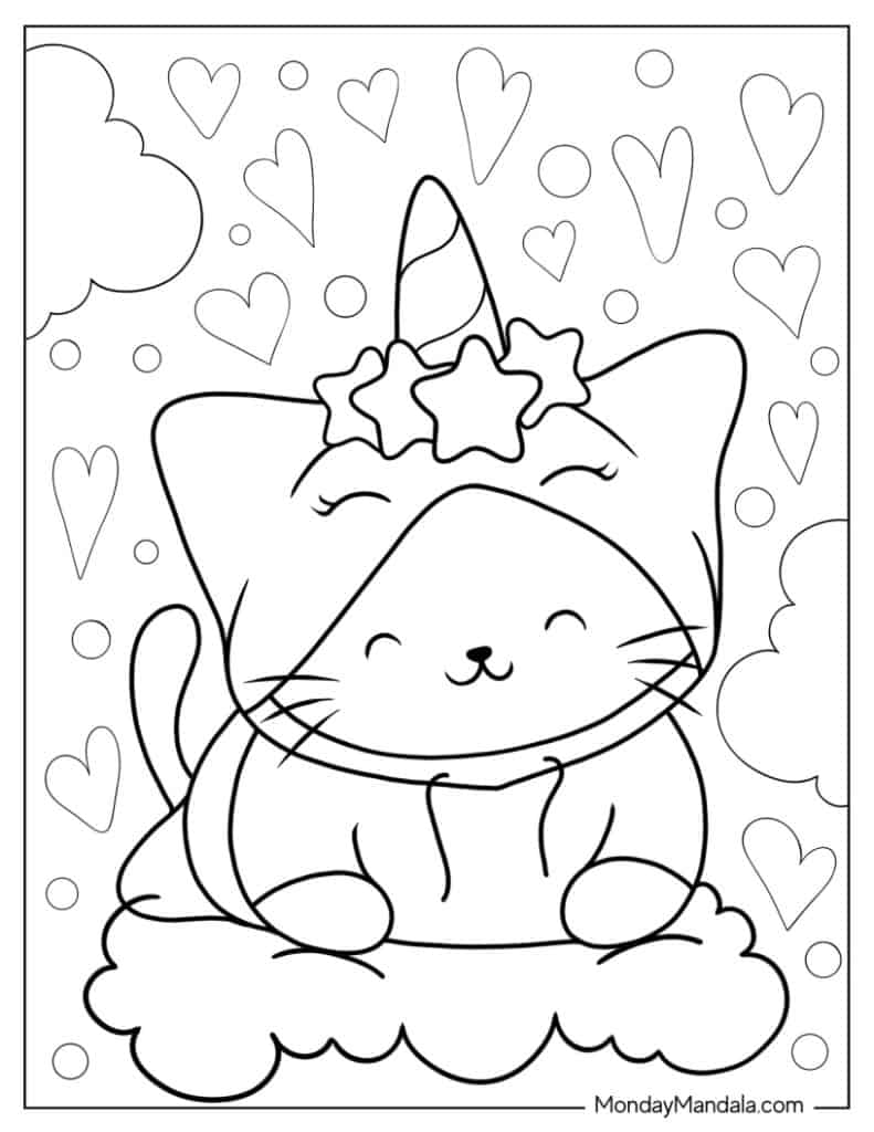 170+ Cute Cat Coloring Pages 56