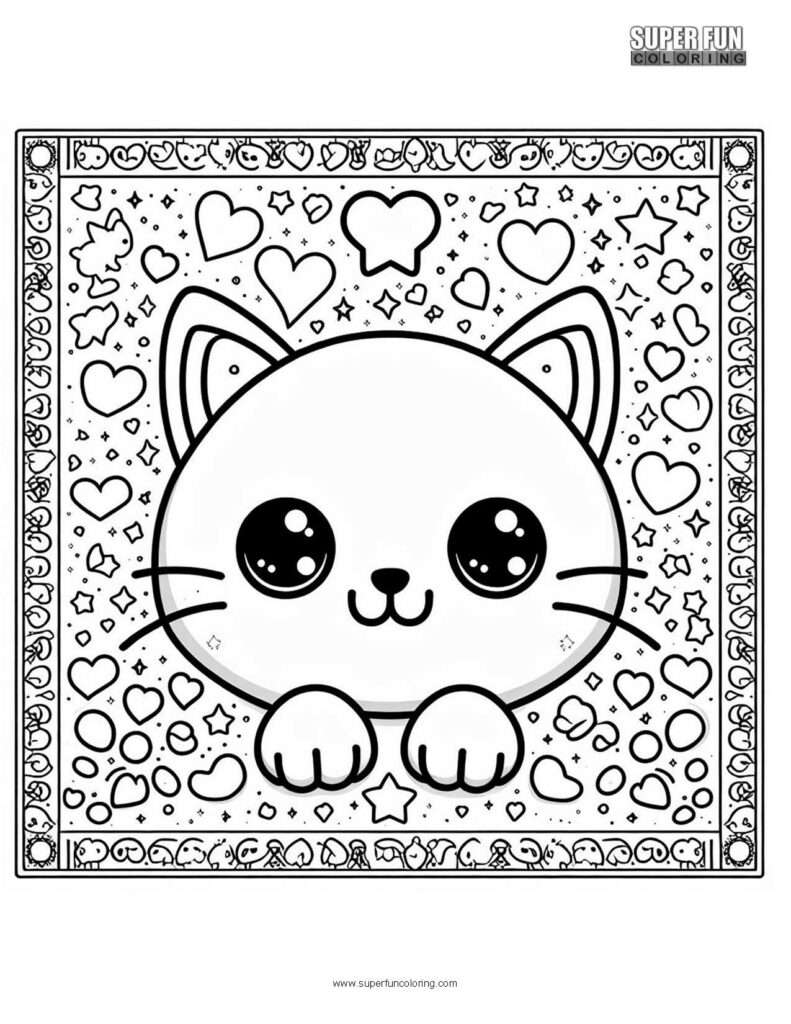 170+ Cute Cat Coloring Pages 57