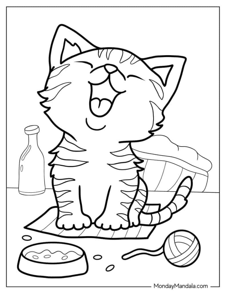 170+ Cute Cat Coloring Pages 59