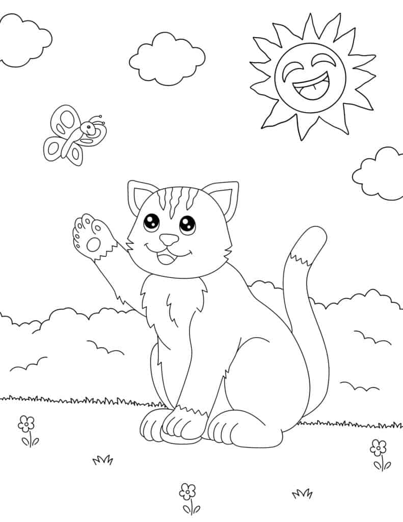 170+ Cute Cat Coloring Pages 60