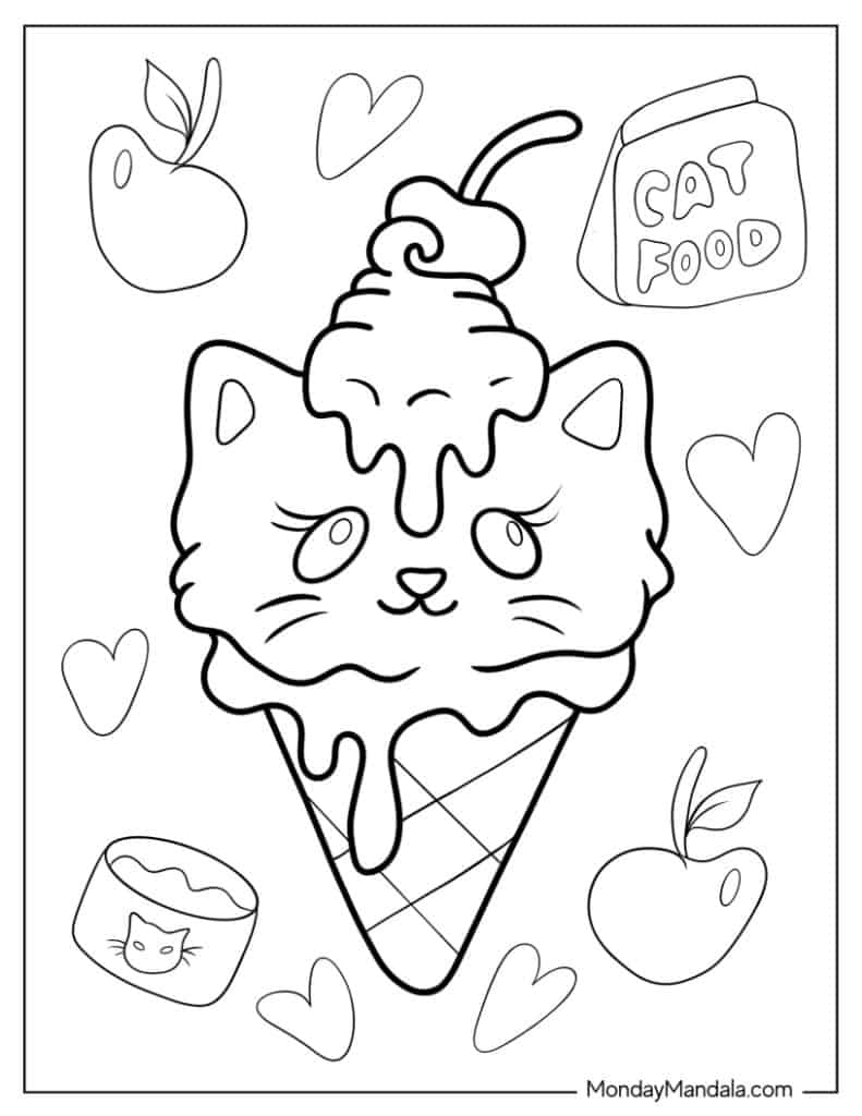 170+ Cute Cat Coloring Pages 63