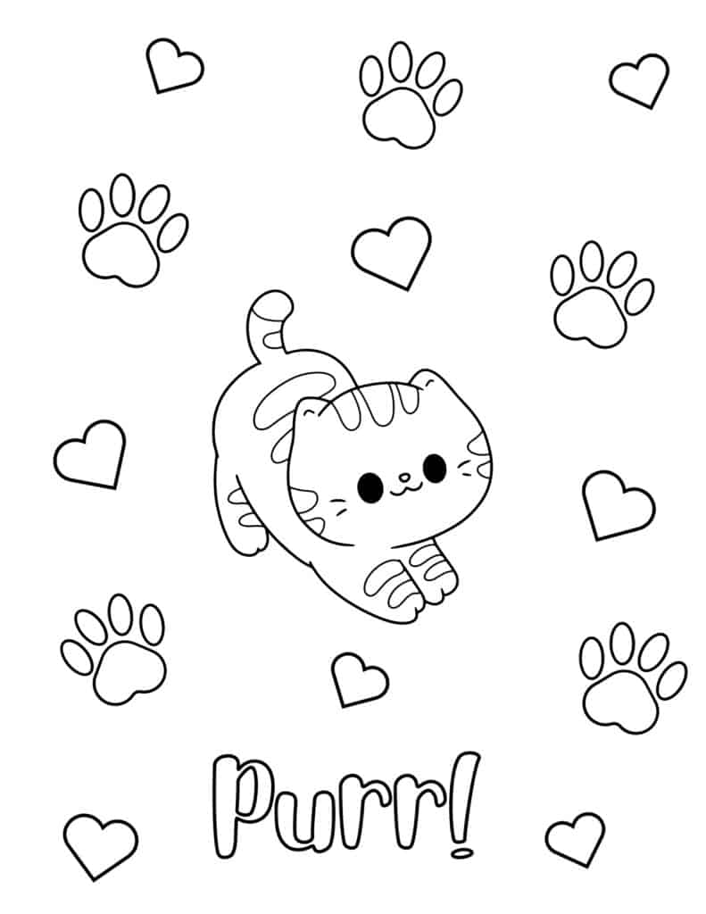 170+ Cute Cat Coloring Pages 64