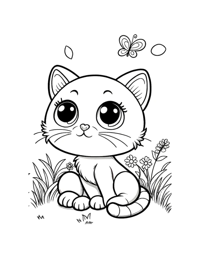 170+ Cute Cat Coloring Pages 73