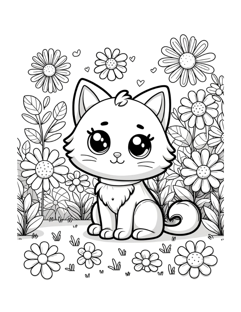 170+ Cute Cat Coloring Pages 76