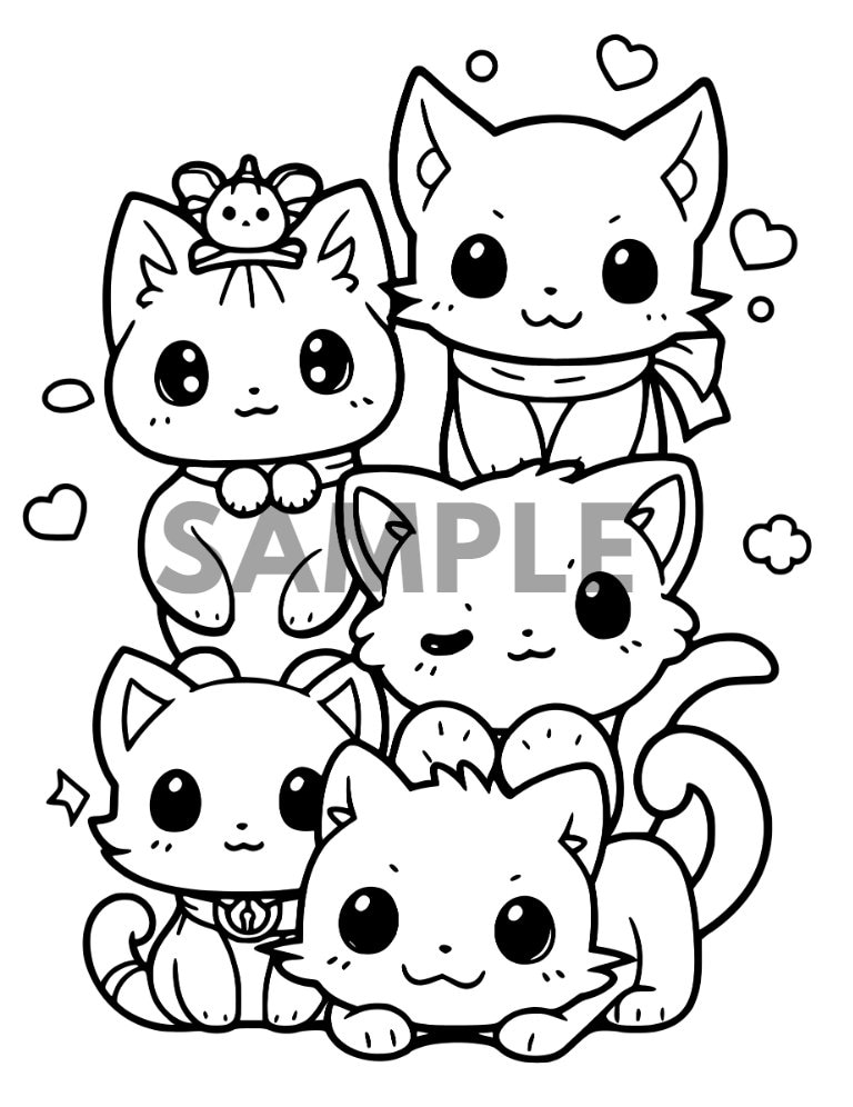 170+ Cute Cat Coloring Pages 78