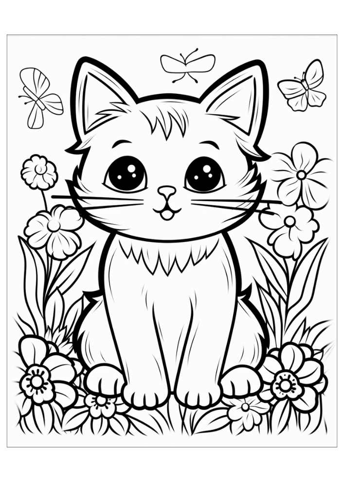 170+ Cute Cat Coloring Pages 81