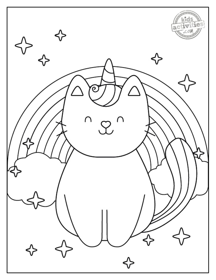 170+ Cute Cat Coloring Pages 90