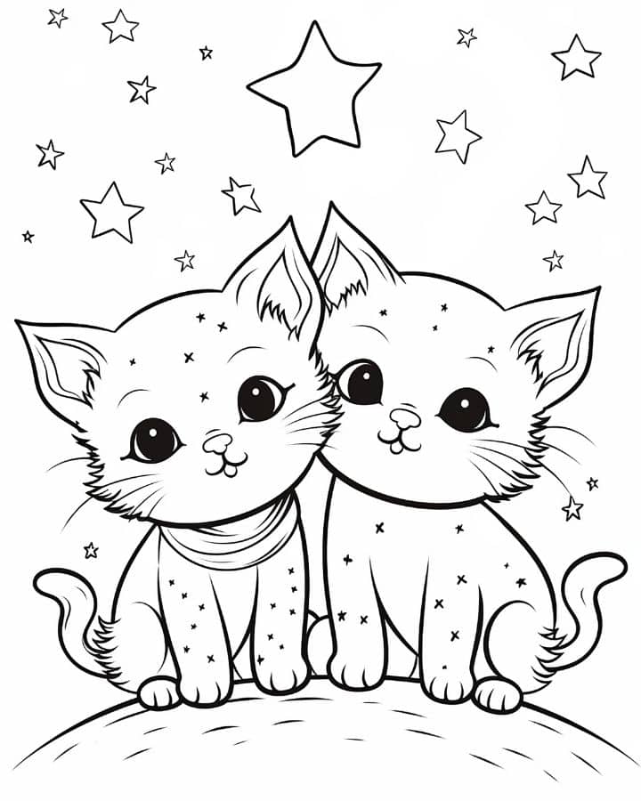 170+ Cute Cat Coloring Pages 91