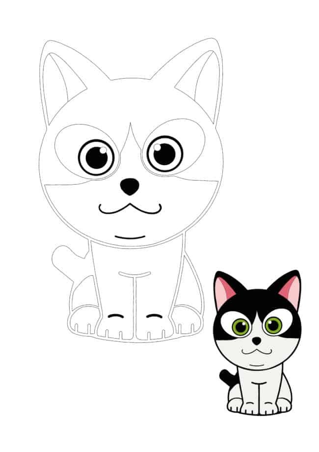 170+ Cute Cat Coloring Pages 93