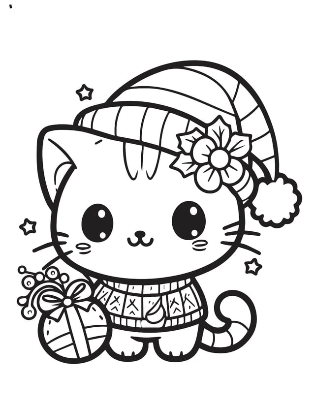 170+ Cute Cat Coloring Pages 99