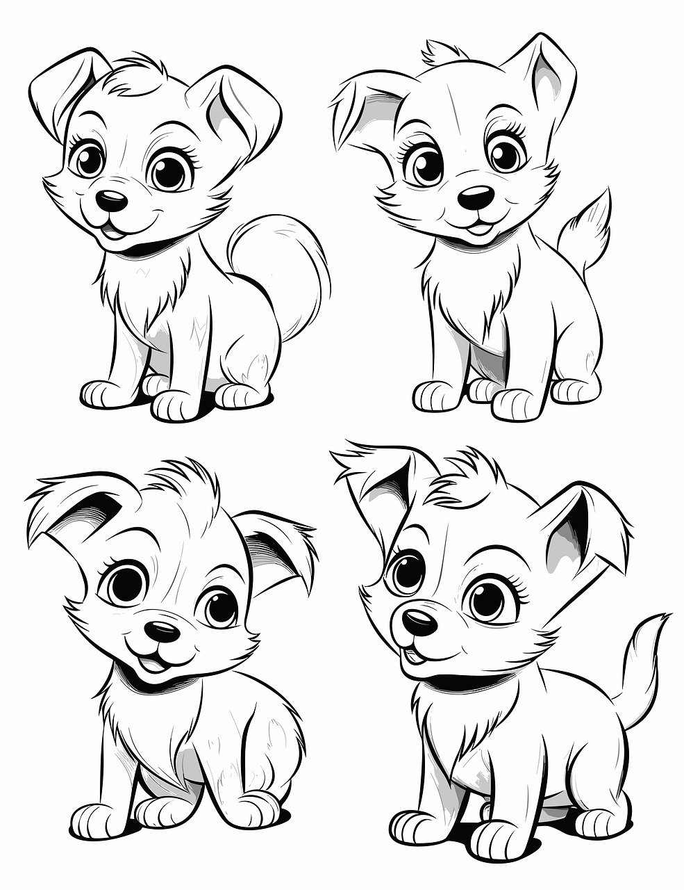 190+ Puppy Dog Coloring Pages Free Printable 100