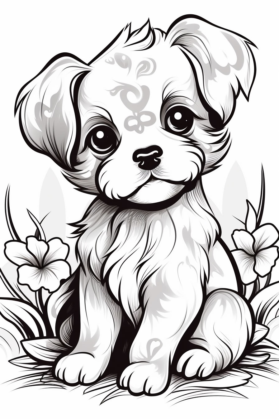 190+ Puppy Dog Coloring Pages Free Printable 105