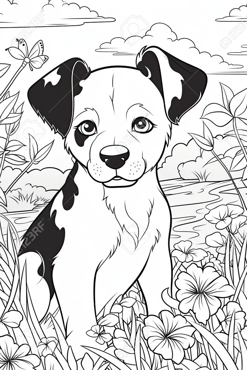 190+ Puppy Dog Coloring Pages Free Printable 115