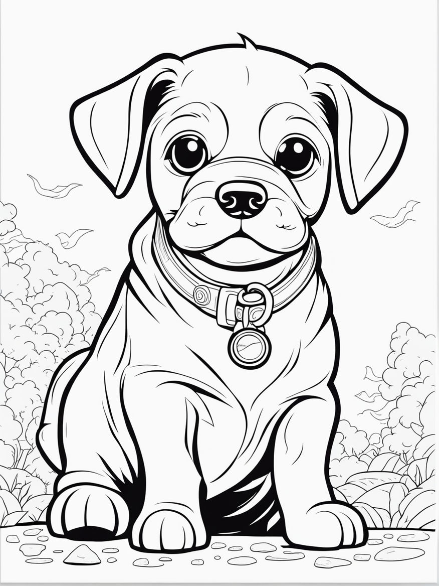 190+ Puppy Dog Coloring Pages Free Printable 125