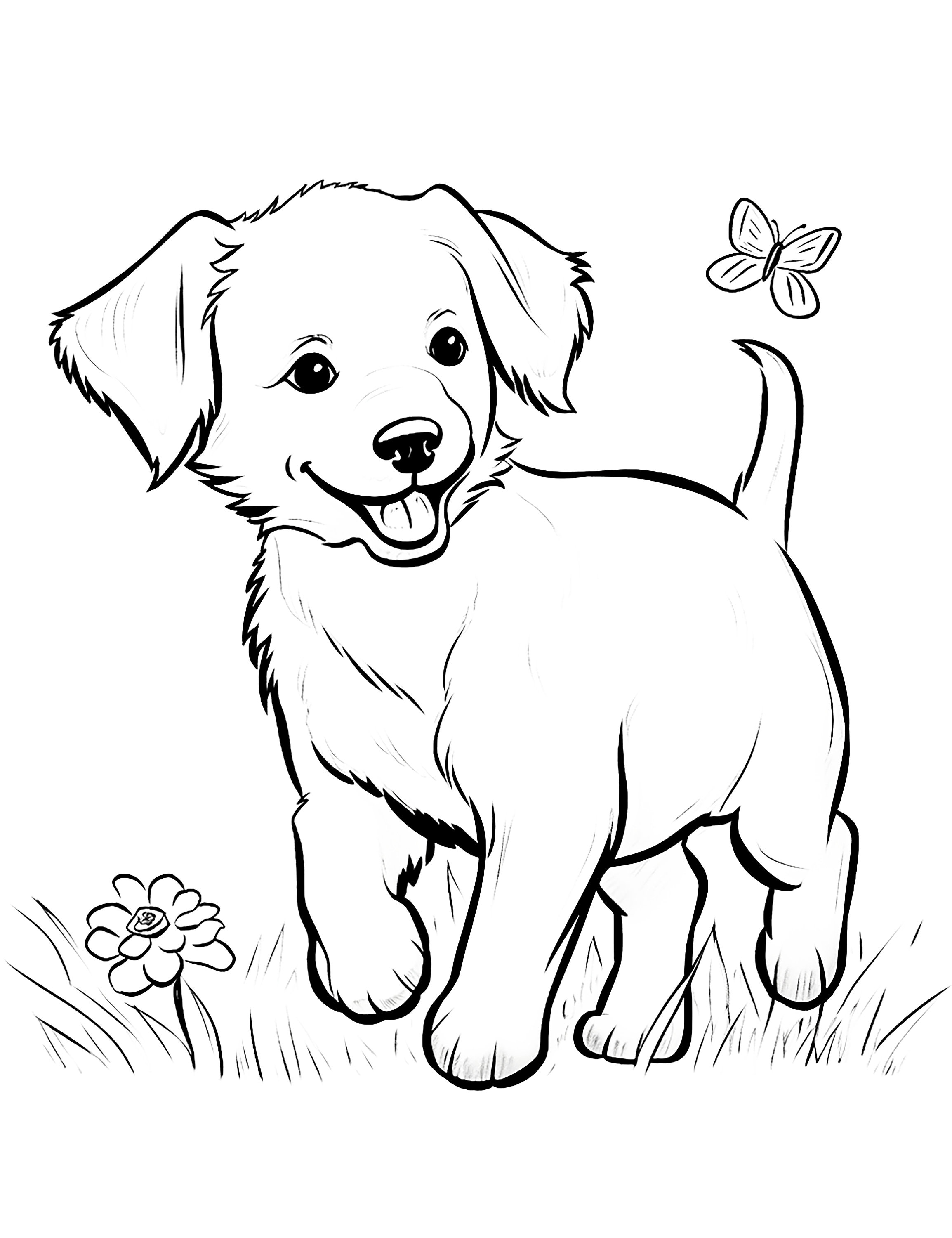 190+ Puppy Dog Coloring Pages Free Printable 13