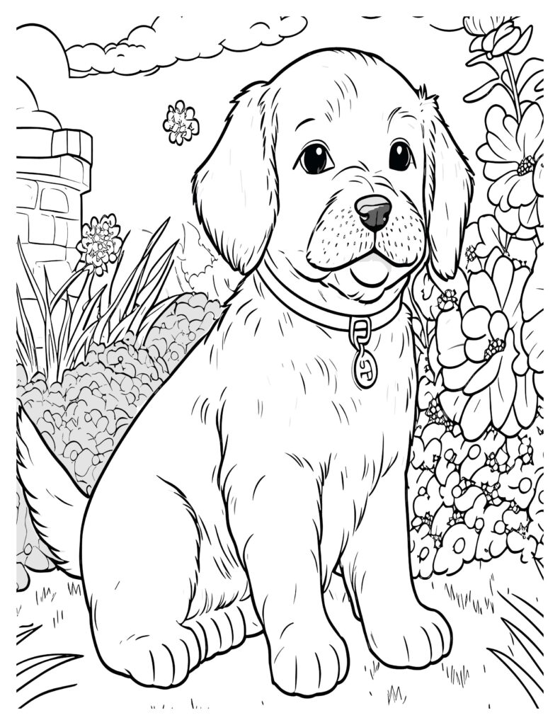 190+ Puppy Dog Coloring Pages Free Printable 165