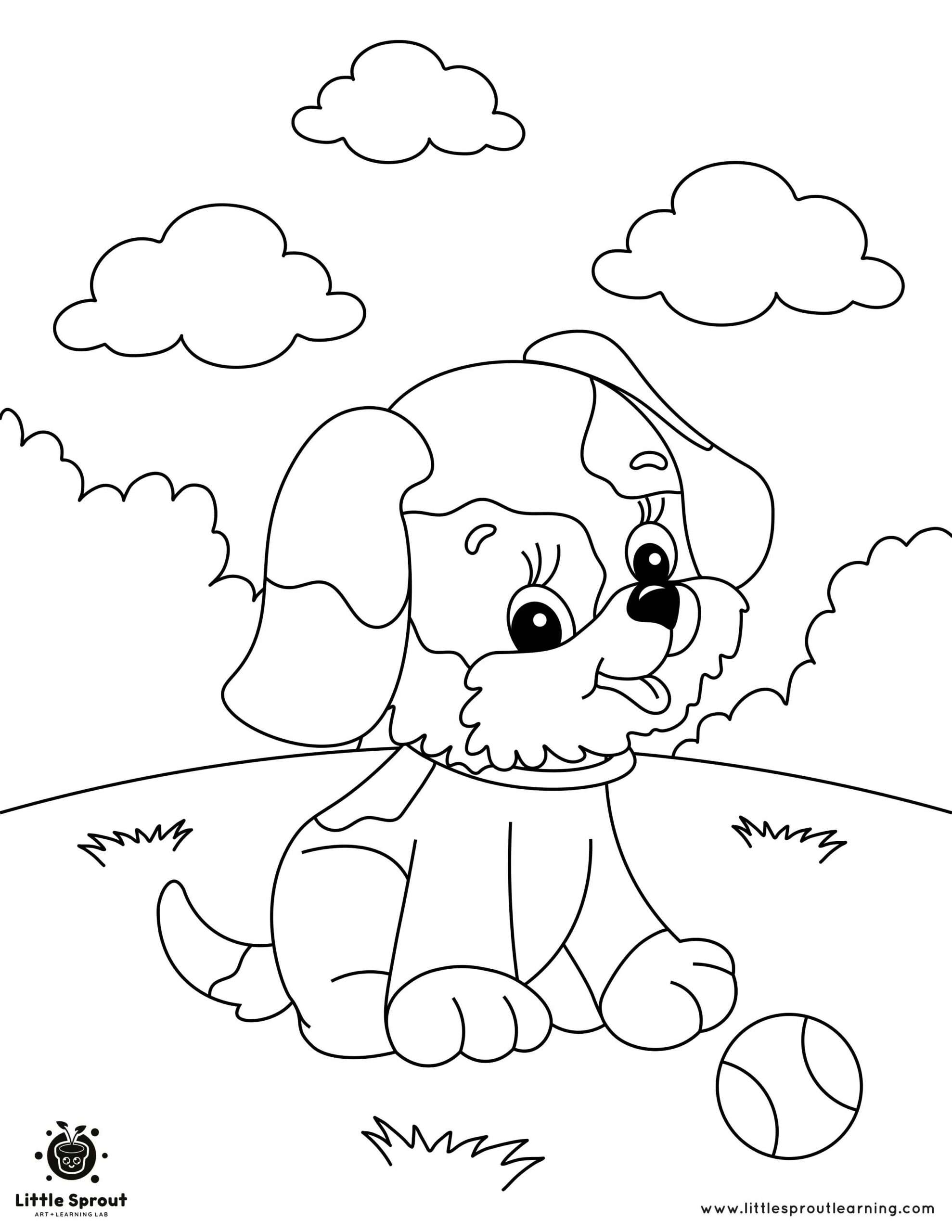 190+ Puppy Dog Coloring Pages Free Printable 33