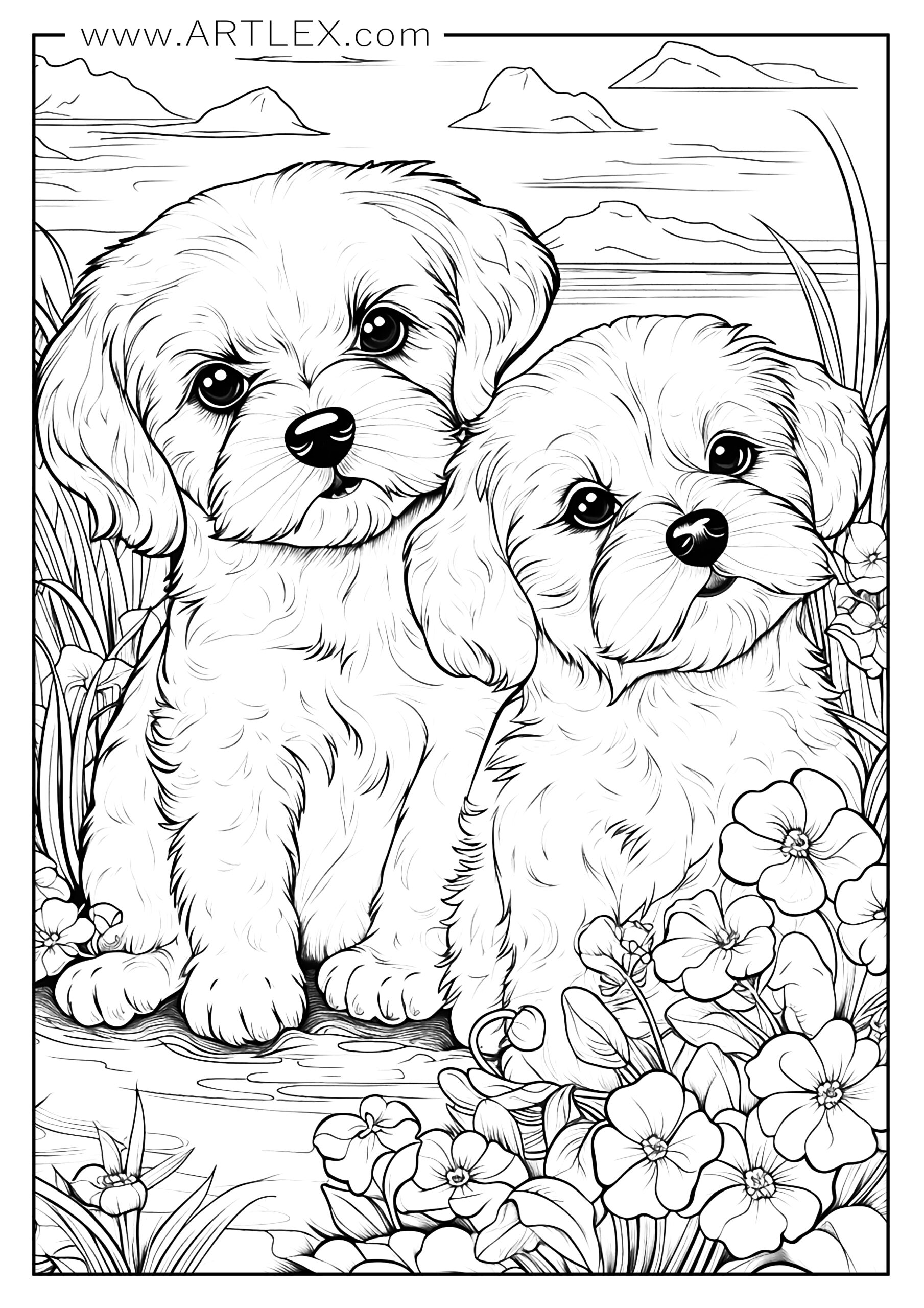 190+ Puppy Dog Coloring Pages Free Printable 39