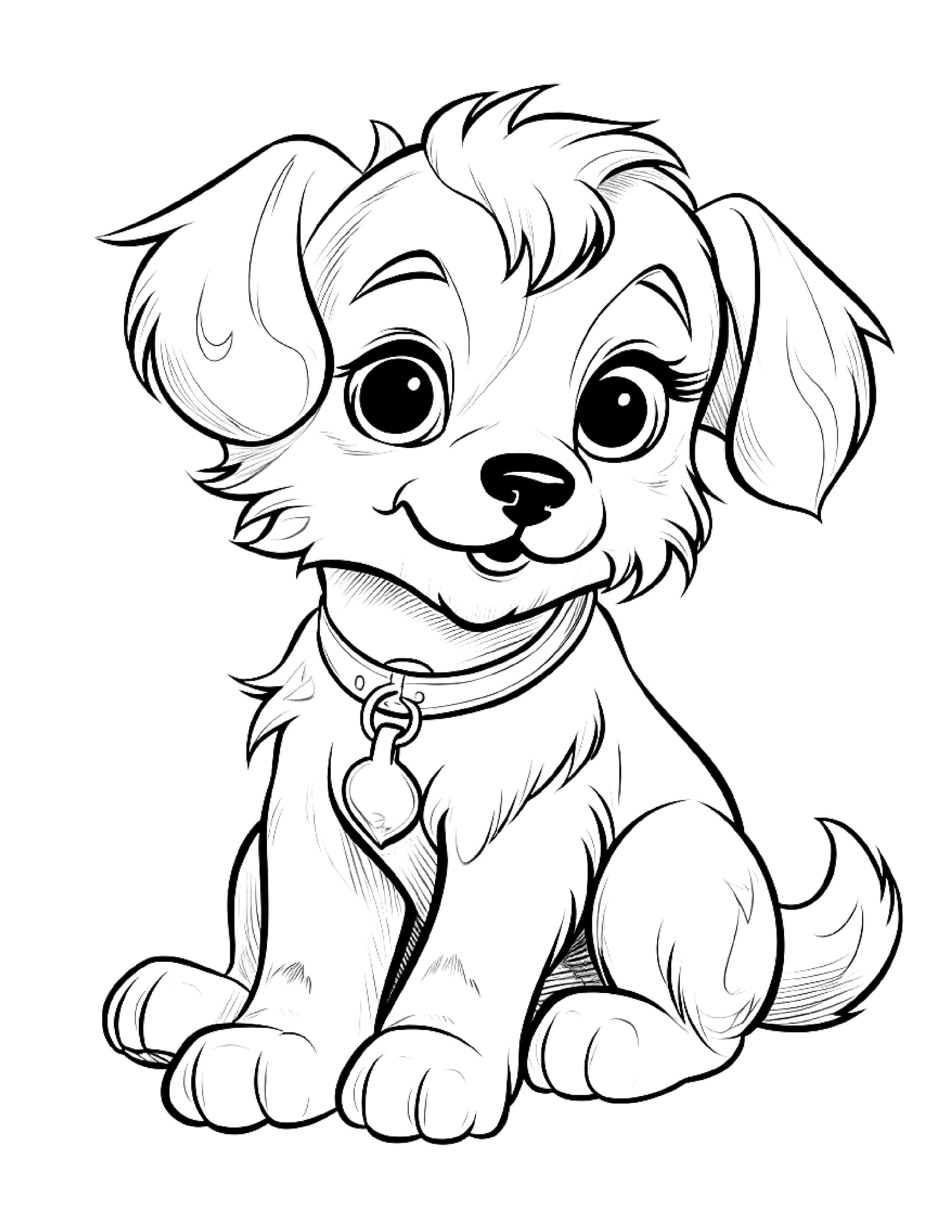 190+ Puppy Dog Coloring Pages Free Printable 9