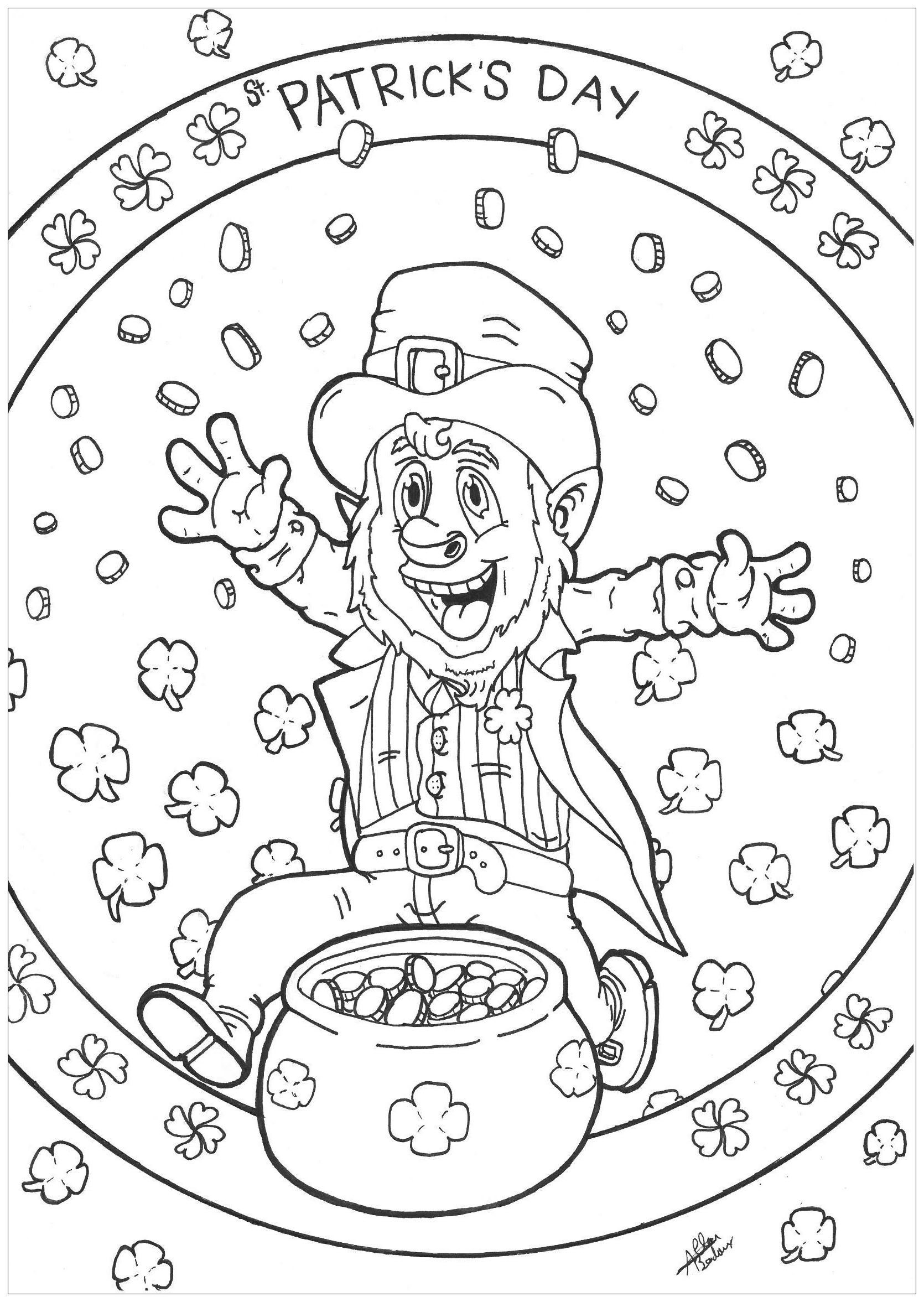 70+ Leprechaun Coloring Pages 4