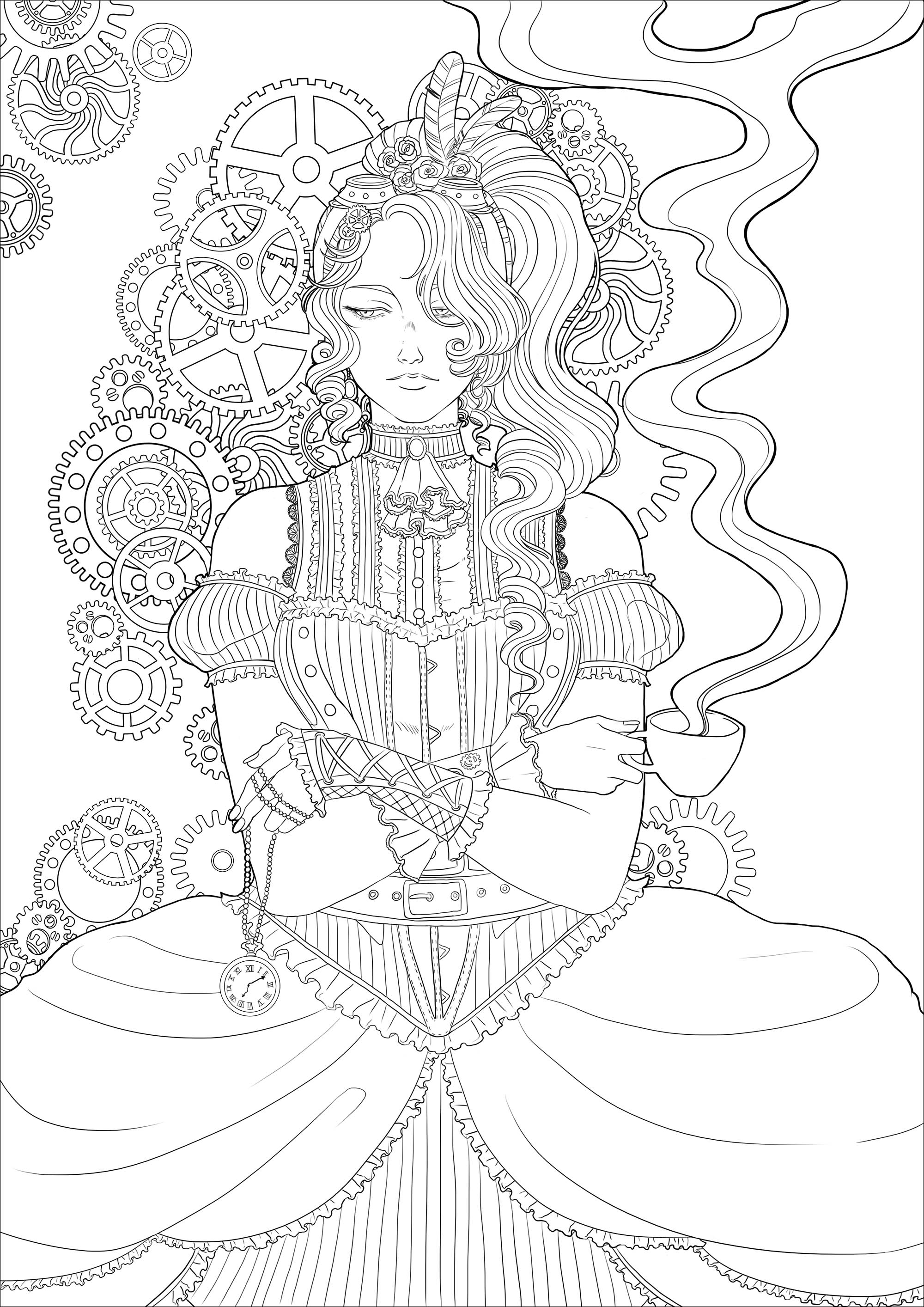 114+ Adult Coloring Pages Coffee Printable 16