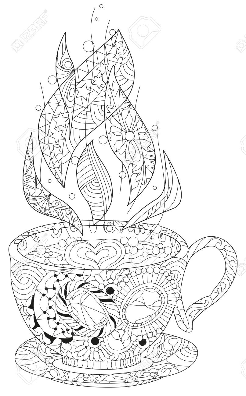 114+ Adult Coloring Pages Coffee Printable 25