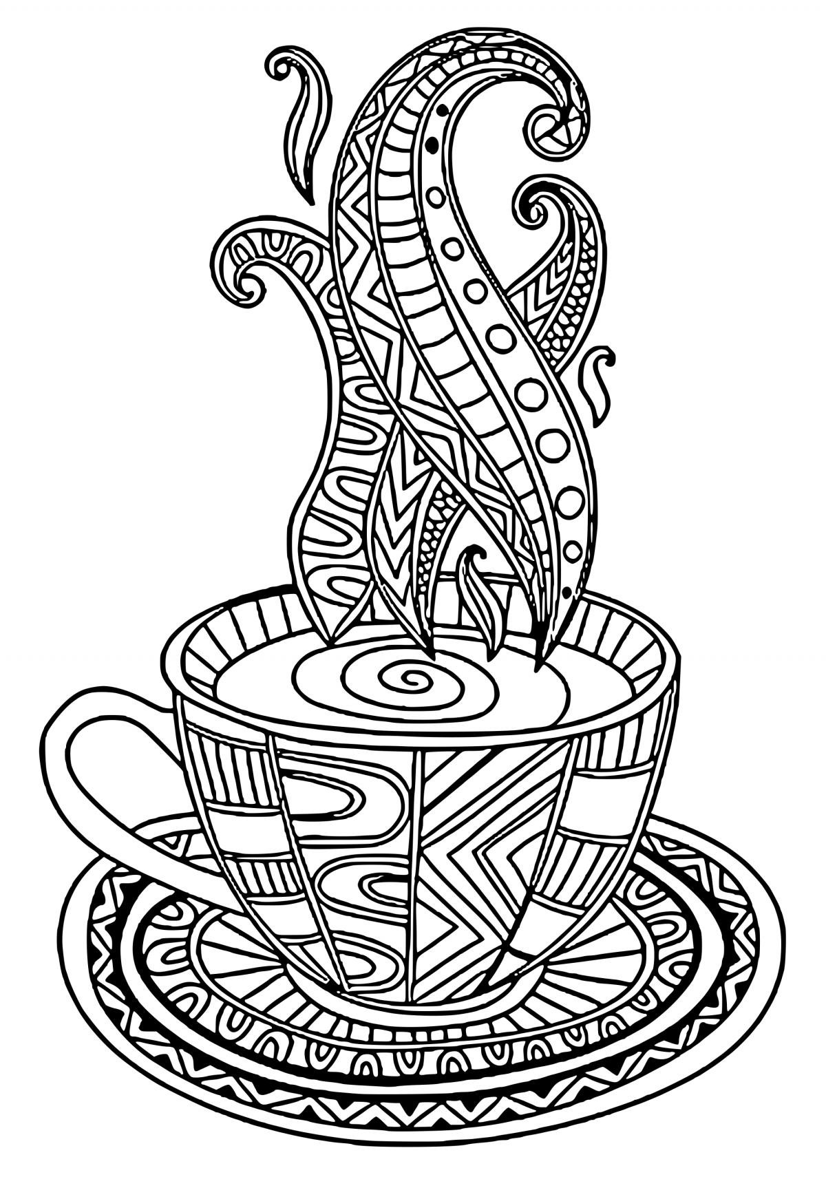 114+ Adult Coloring Pages Coffee Printable 69