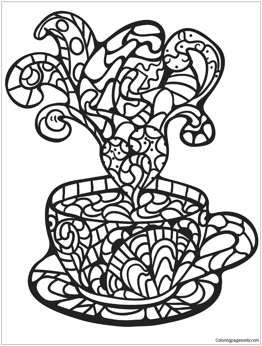 114+ Adult Coloring Pages Coffee Printable 87