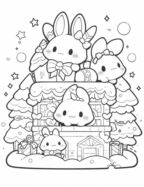 125+ Cinnamoroll Christmas Coloring Pages Printable 107