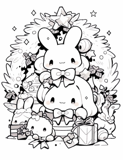 125+ Cinnamoroll Christmas Coloring Pages Printable 16