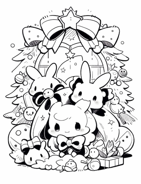 125+ Cinnamoroll Christmas Coloring Pages Printable 19