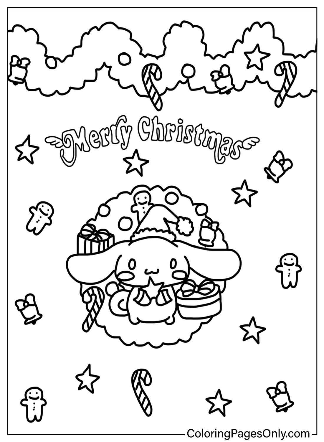 125+ Cinnamoroll Christmas Coloring Pages Printable 2