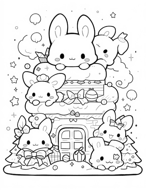 125+ Cinnamoroll Christmas Coloring Pages Printable 77