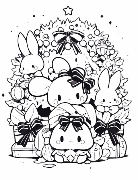 125+ Cinnamoroll Christmas Coloring Pages Printable 91