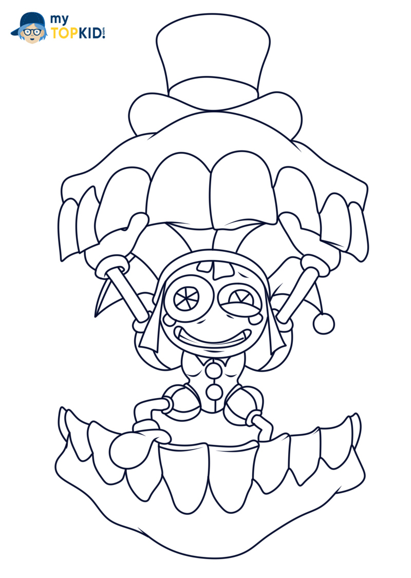 130+ Digital Circus Characters Coloring Pages Printable 78