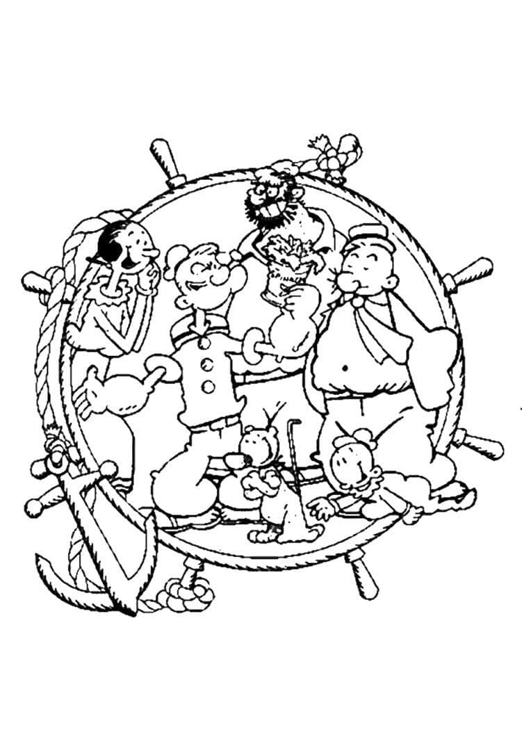 130 Popeye the Sailor Man Coloring Pages Printable 4