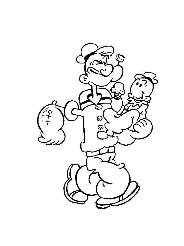 130 Popeye the Sailor Man Coloring Pages Printable 6