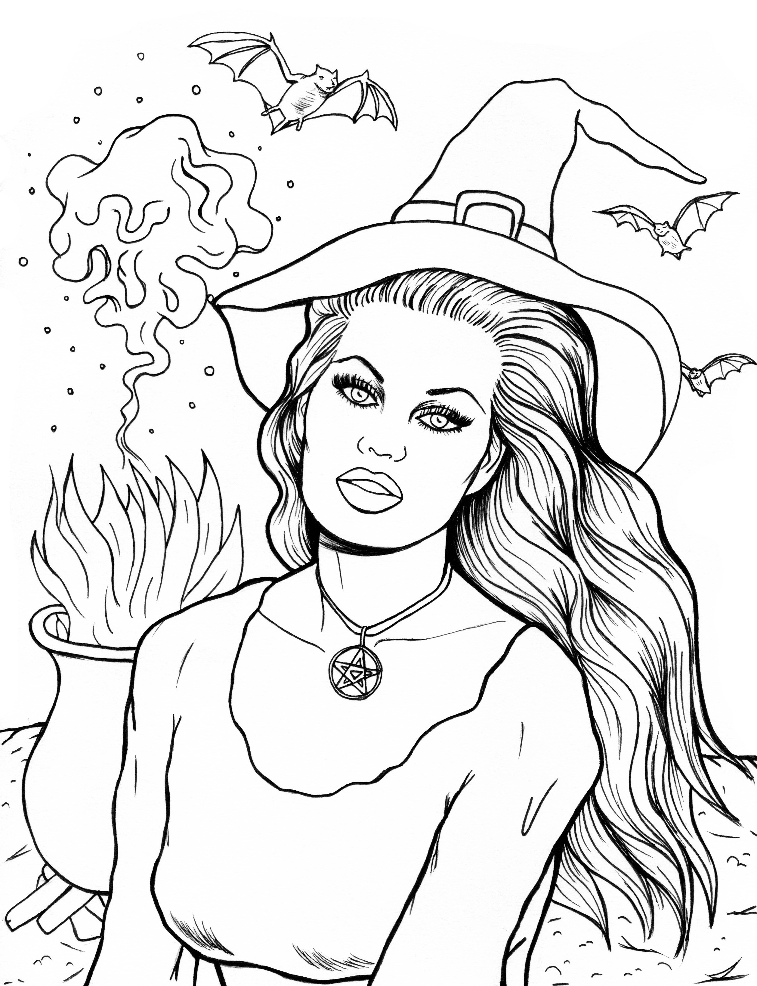 130+ Witch Coloring Page Ideas for Halloween Fun 104