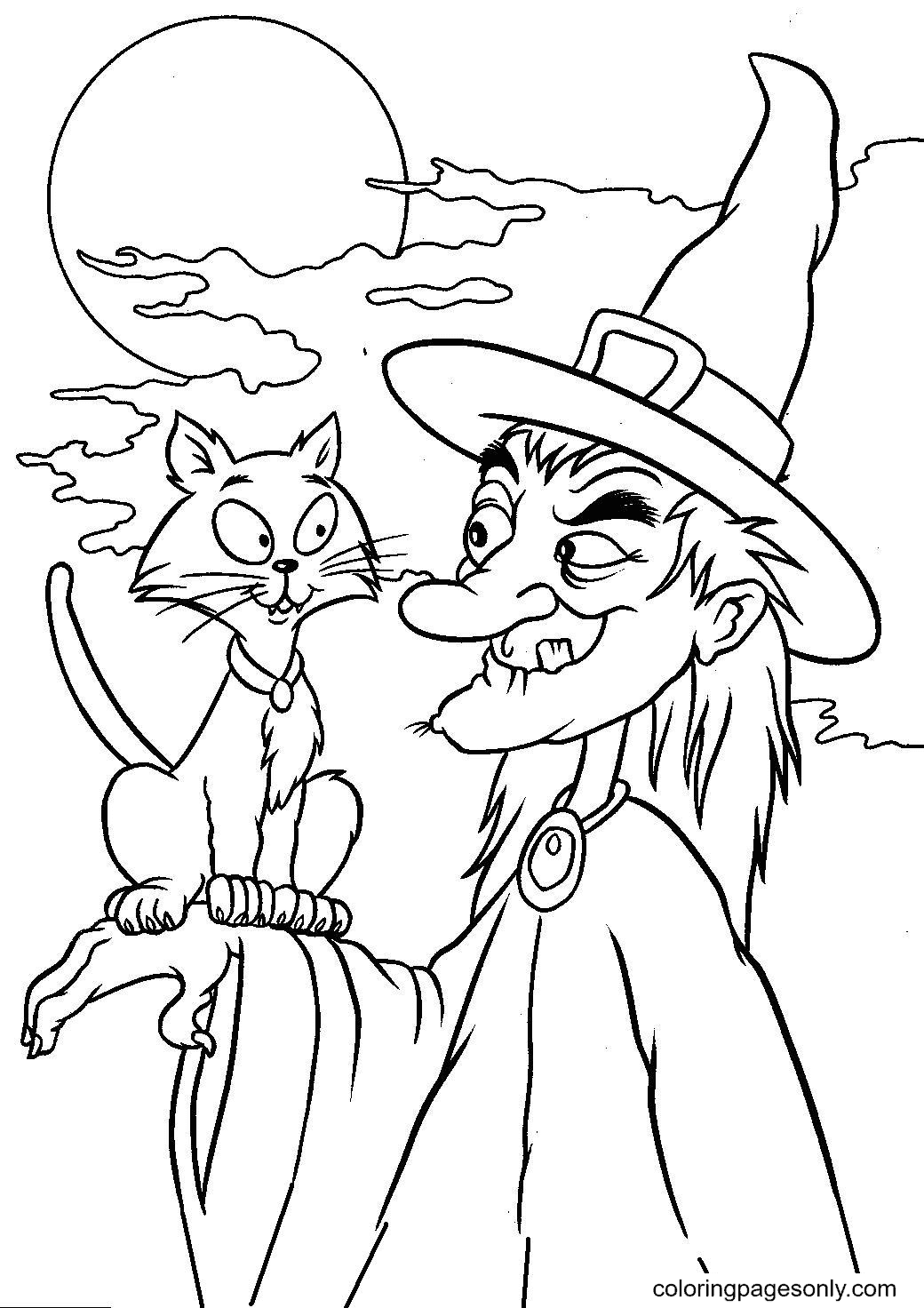 130+ Witch Coloring Page Ideas for Halloween Fun 112